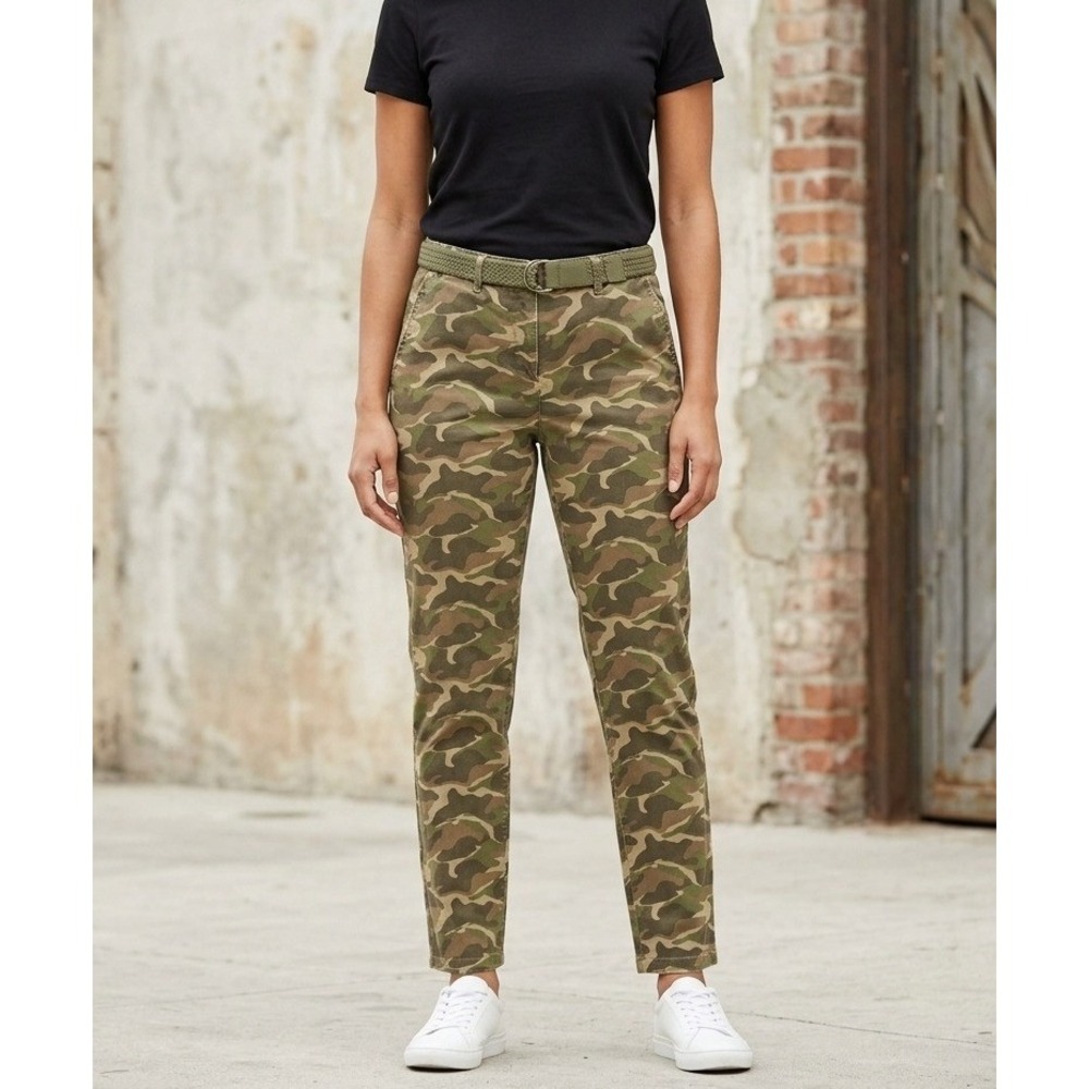 Gap Pants Womens Sz 33x28 Camo Broken-In Straight Khaki Green Cotton Blend Army